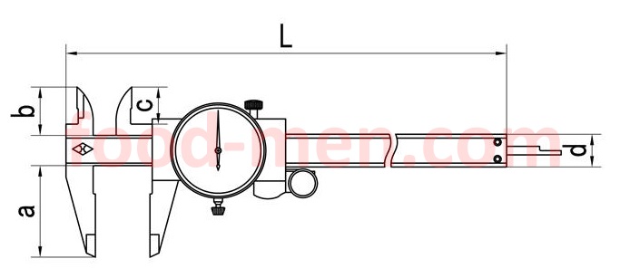 Plano de dimensiones de la calibradores de carátula para medición de doble cierre de latas